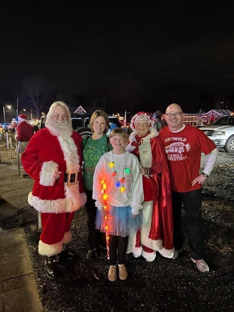 Hawkins Family with Santa & Mrs Claus