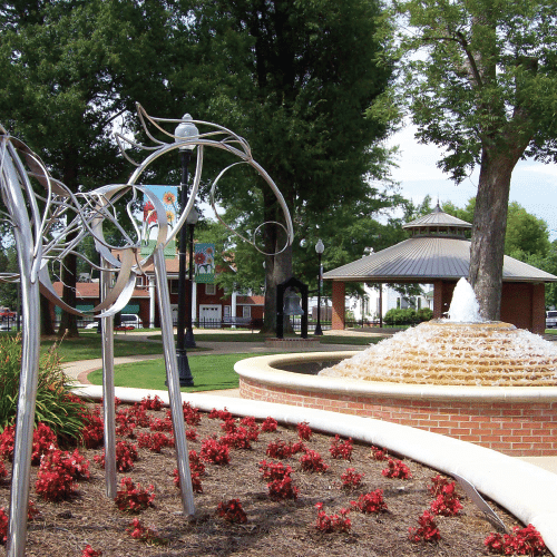 image of downtown city park in gordon county ga